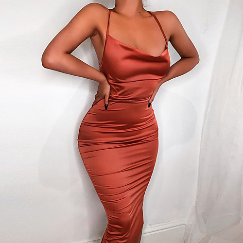 Women's Strap Dress Knee Length Dress Black Red Blushing Pink Wine Green Sleeveless Solid Color Backless Lace up Fall Halter Neck Casual Sexy 2021 S M L
Women's Strap Dress Knee Length Dress Black Red Blushing Pink Wine Green Sleeveless Solid Color Backless Lace up Fall Halter Neck Casual Sexy 2021 S M L