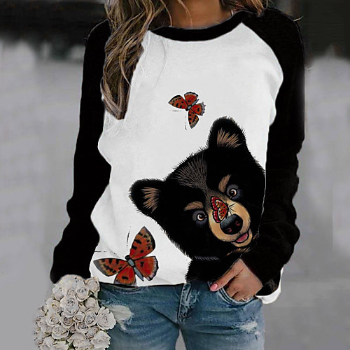 Women's T shirt Panda Animal Long Sleeve Print Round Neck Tops Basic Basic Top Black Red Green
Women's T shirt Panda Animal Long Sleeve Print Round Neck Tops Basic Basic Top Black Red Green