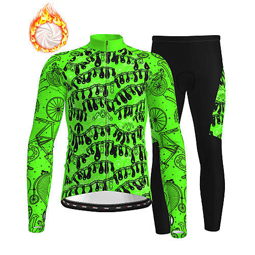 21Grams Men's Long Sleeve Cycling Jersey with Tights Winter Fleece Green Bike Thermal Warm Fleece Lining Breathable Warm Quick Dry Sports Printed Mountain Bike MTB Road Bike Cycling Clothing Apparel
21Grams Men's Long Sleeve Cycling Jersey with Tights Winter Fleece Green Bike Thermal Warm Fleece Lining Breathable Warm Quick Dry Sports Printed Mountain Bike MTB Road Bike Cycling Clothing Apparel