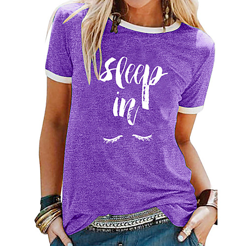 Women's T shirt Letter Patchwork Print Round Neck Tops Basic Basic Top White Black Blue
Women's T shirt Letter Patchwork Print Round Neck Tops Basic Basic Top White Black Blue