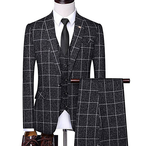 White / Black / Blue Checkered Tailored Fit Polyester Suit - Notch Single Breasted One-button / Suits
White / Black / Blue Checkered Tailored Fit Polyester Suit - Notch Single Breasted One-button / Suits