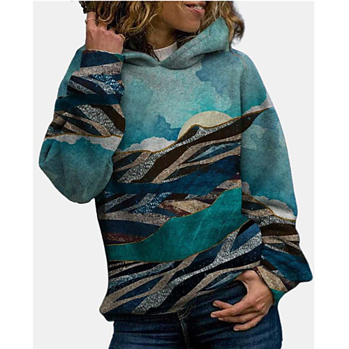 Women's Pullover Hoodie Sweatshirt Landscape Print Daily Other Prints Basic Hoodies Sweatshirts Blue
Women's Pullover Hoodie Sweatshirt Landscape Print Daily Other Prints Basic Hoodies Sweatshirts Blue