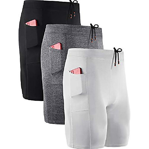 men's 3 pack running compression shorts with pockets,6072,black,grey,white,us l,eu xl
men's 3 pack running compression shorts with pockets,6072,black,grey,white,us l,eu xl