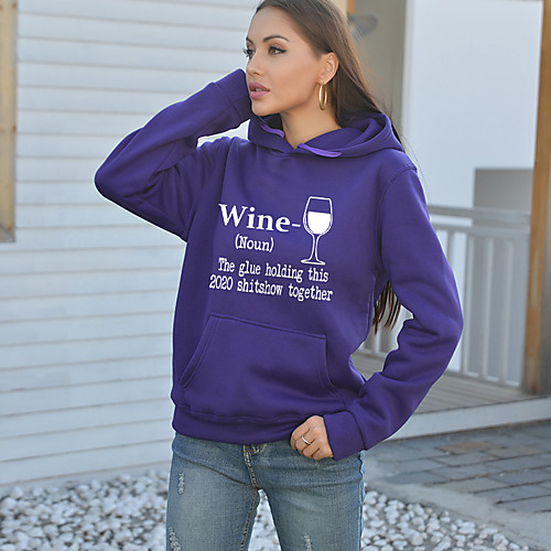 Women's Pullover Hoodie Sweatshirt Text Letter Print Daily Other Prints Streetwear Hoodies Sweatshirts White Black Purple
Women's Pullover Hoodie Sweatshirt Text Letter Print Daily Other Prints Streetwear Hoodies Sweatshirts White Black Purple