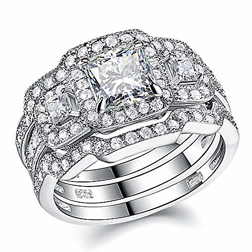 newshe engagement wedding ring set for women 925 sterling silver 3pcs princess white aaa cz size 12
newshe engagement wedding ring set for women 925 sterling silver 3pcs princess white aaa cz size 12