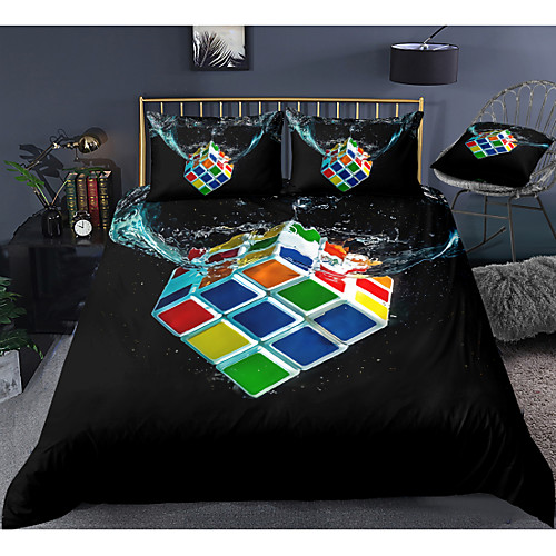 Magic Cube Print 3-Piece Duvet Cover Set Hotel Bedding Sets Comforter Cover with Soft Lightweight Microfiber, Include 1 Duvet Cover, 2 Pillowcases for Double/Queen/King(1 Pillowcase for Twin/Single)
Magic Cube Print 3-Piece Duvet Cover Set Hotel Bedding Sets Comforter Cover with Soft Lightweight Microfiber, Include 1 Duvet Cover, 2 Pillowcases for Double/Queen/King(1 Pillowcase for Twin/Single)