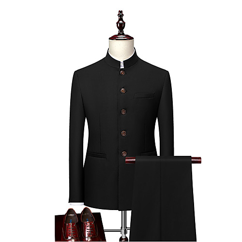 Tuxedos Standard Fit Mandarin Single Breasted More-button Cotton Blend / Cotton / Polyester Romantic / Business / Fashion
Tuxedos Standard Fit Mandarin Single Breasted More-button Cotton Blend / Cotton / Polyester Romantic / Business / Fashion