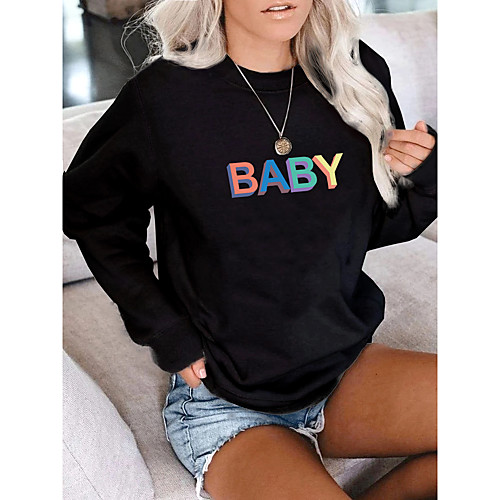 Women's Pullover Sweatshirt Graphic Text Letter Print Daily Basic Casual Hoodies Sweatshirts White Black
Women's Pullover Sweatshirt Graphic Text Letter Print Daily Basic Casual Hoodies Sweatshirts White Black