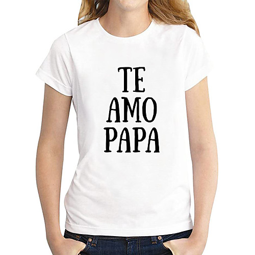 Women's T shirt Text Graphic Prints Round Neck Tops 100% Cotton Basic Basic Top White Black
Women's T shirt Text Graphic Prints Round Neck Tops 100% Cotton Basic Basic Top White Black