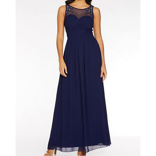 A-Line Jewel Neck Maxi Chiffon / Stretch Satin Bridesmaid Dress with Beading / Embroidery
A-Line Jewel Neck Maxi Chiffon / Stretch Satin Bridesmaid Dress with Beading / Embroidery