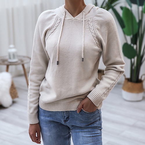 Women's Stylish Knitted Solid Color Pullover Long Sleeve Sweater Cardigans Hooded Fall Winter White Red
Women's Stylish Knitted Solid Color Pullover Long Sleeve Sweater Cardigans Hooded Fall Winter White Red