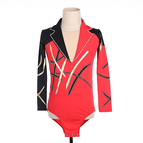 Figure Skating Top Men's Boys' Ice Skating Top Black / Red High Elasticity Training Competition Skating Wear Crystal / Rhinestone Long Sleeve Ice Skating Figure Skating / Kids
Figure Skating Top Men's Boys' Ice Skating Top Black / Red High Elasticity Training Competition Skating Wear Crystal / Rhinestone Long Sleeve Ice Skating Figure Skating / Kids