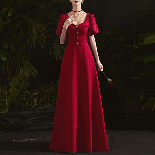 A-Line Minimalist Elegant Wedding Guest Formal Evening Dress Scoop Neck Short Sleeve Floor Length Spandex with Buttons 2021
A-Line Minimalist Elegant Wedding Guest Formal Evening Dress Scoop Neck Short Sleeve Floor Length Spandex with Buttons 2021