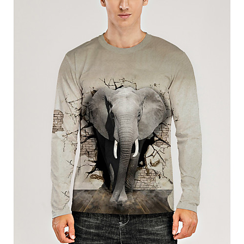 Men's T shirt 3D Print Graphic 3D Animal Print Long Sleeve Daily Tops Casual Light gray
Men's T shirt 3D Print Graphic 3D Animal Print Long Sleeve Daily Tops Casual Light gray