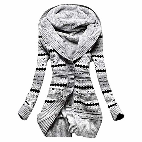 Women's Cardigan Knitted Button Print Geometric Casual Keep Warm Cotton Long Sleeve Sweater Cardigans Hooded Fall Winter Light gray
Women's Cardigan Knitted Button Print Geometric Casual Keep Warm Cotton Long Sleeve Sweater Cardigans Hooded Fall Winter Light gray