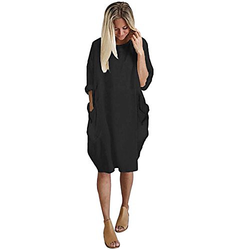 fashion womens pocket full sleeve loose dress ladies sexy crew neck casual long tops brief dress plus size(black,xl
fashion womens pocket full sleeve loose dress ladies sexy crew neck casual long tops brief dress plus size(black,xl
