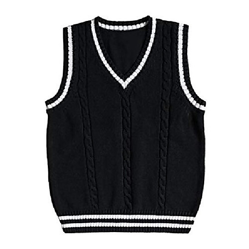women's slim v neck cable knit short sleeveless school sweater vest pullover(black-xs)
women's slim v neck cable knit short sleeveless school sweater vest pullover(black-xs)