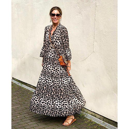 Women's Swing Dress Maxi long Dress White Black 3/4 Length Sleeve Print Print Spring Summer Shirt Collar Casual vacation dresses Flare Cuff Sleeve 2021 S M L XL XXL 3XL
Women's Swing Dress Maxi long Dress White Black 3/4 Length Sleeve Print Print Spring Summer Shirt Collar Casual vacation dresses Flare Cuff Sleeve 2021 S M L XL XXL 3XL