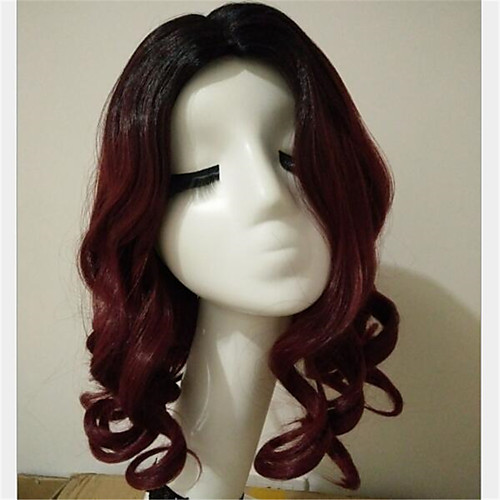 Synthetic Wig Bouncy Curl Water Wave Middle Part Wig Medium Length Wine Red Synthetic Hair Women's Soft Color Gradient Ombre Hair Burgundy
Synthetic Wig Bouncy Curl Water Wave Middle Part Wig Medium Length Wine Red Synthetic Hair Women's Soft Color Gradient Ombre Hair Burgundy