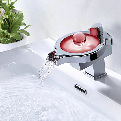 Bathroom Sink Faucet - LED / Waterfall Chrome Centerset Single Handle One HoleBath Taps
Bathroom Sink Faucet - LED / Waterfall Chrome Centerset Single Handle One HoleBath Taps