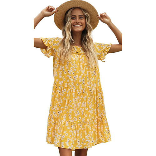 Women's A Line Dress Short Mini Dress Yellow Short Sleeve Floral Ruffle Patchwork Print Spring Summer Round Neck Casual Sexy Cotton 2021 S M L XL
Women's A Line Dress Short Mini Dress Yellow Short Sleeve Floral Ruffle Patchwork Print Spring Summer Round Neck Casual Sexy Cotton 2021 S M L XL