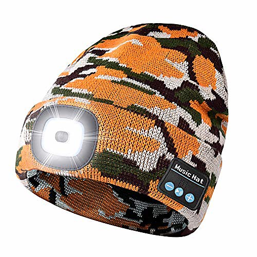 unisex bluetooth led beanie hat with light, built-in stereo speaker and mic,headlamp headphone beanie,gifts for men&women,winter warm knit cap for sports outdoors(camouflage yellow)
unisex bluetooth led beanie hat with light, built-in stereo speaker and mic,headlamp headphone beanie,gifts for men&women,winter warm knit cap for sports outdoors(camouflage yellow)