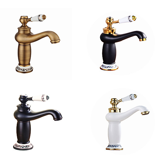 Single Handle Bathroom Sink Faucet ,Black Nickel&Satin Brass/White Dainted/Rustic Nickel One Hole StandardSpout Electroplated Centerset Brass Bath Taps with Hot and Cold Water
Single Handle Bathroom Sink Faucet ,Black Nickel&Satin Brass/White Dainted/Rustic Nickel One Hole StandardSpout Electroplated Centerset Brass Bath Taps with Hot and Cold Water