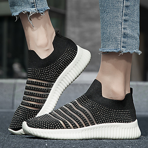 Women's Trainers Athletic Shoes Flat Heel Round Toe Sporty Casual Daily Outdoor Fitness & Cross Training Shoes Walking Shoes Tissage Volant Rhinestone White Black Pink
Women's Trainers Athletic Shoes Flat Heel Round Toe Sporty Casual Daily Outdoor Fitness & Cross Training Shoes Walking Shoes Tissage Volant Rhinestone White Black Pink