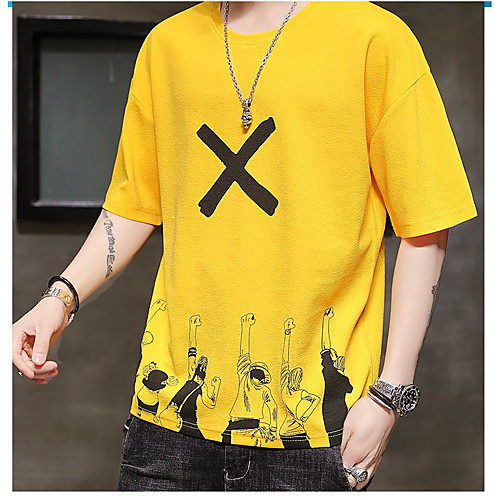 Men's T shirt Other Prints Portrait Short Sleeve Daily Tops White Black Yellow
Men's T shirt Other Prints Portrait Short Sleeve Daily Tops White Black Yellow