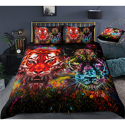3D Tiger Print 3-Piece Duvet Cover Set Hotel Bedding Sets Comforter Cover with Soft Lightweight Microfiber, Include 1 Duvet Cover, 2 Pillowcases for Double/Queen/King(1 Pillowcase for Twin/Single)
3D Tiger Print 3-Piece Duvet Cover Set Hotel Bedding Sets Comforter Cover with Soft Lightweight Microfiber, Include 1 Duvet Cover, 2 Pillowcases for Double/Queen/King(1 Pillowcase for Twin/Single)