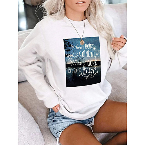 Women's Pullover Sweatshirt Graphic Scenery Text Daily Basic Casual Hoodies Sweatshirts White Black / Letter
Women's Pullover Sweatshirt Graphic Scenery Text Daily Basic Casual Hoodies Sweatshirts White Black / Letter