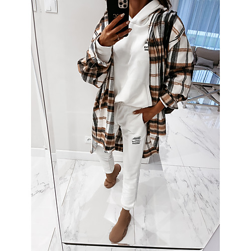 Women's Plaid Patchwork Basic Fall & Winter Trench Coat Long Going out Long Sleeve Cotton Coat Tops Dark Gray
Women's Plaid Patchwork Basic Fall & Winter Trench Coat Long Going out Long Sleeve Cotton Coat Tops Dark Gray