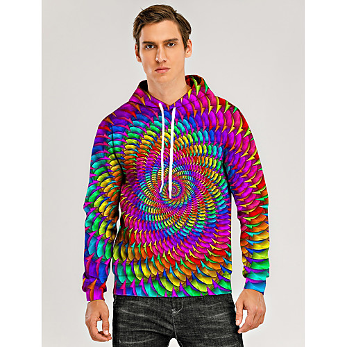 Men's Pullover Hoodie Sweatshirt Graphic Optical Illusion 3D Front Pocket Hooded Daily 3D Print 3D Print Casual Hoodies Sweatshirts Long Sleeve Rainbow 
Men's Pullover Hoodie Sweatshirt Graphic Optical Illusion 3D Front Pocket Hooded Daily 3D Print 3D Print Casual Hoodies Sweatshirts Long Sleeve Rainbow