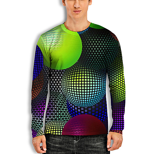 Men's T shirt 3D Print Graphic Optical Illusion 3D Print Long Sleeve Daily Tops Casual Blue-Green
Men's T shirt 3D Print Graphic Optical Illusion 3D Print Long Sleeve Daily Tops Casual Blue-Green