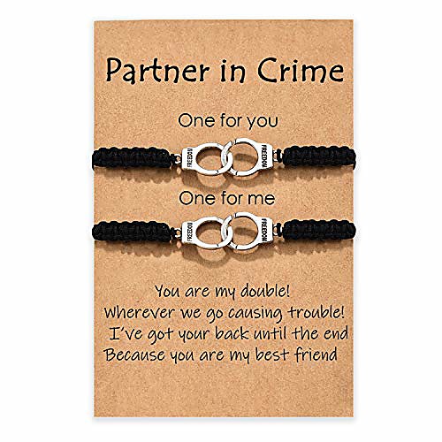 partners in crime bracelets for 2 guy and girl best friend handcuff matching friendship bracelet for women men girls couple soul sister bestie
partners in crime bracelets for 2 guy and girl best friend handcuff matching friendship bracelet for women men girls couple soul sister bestie