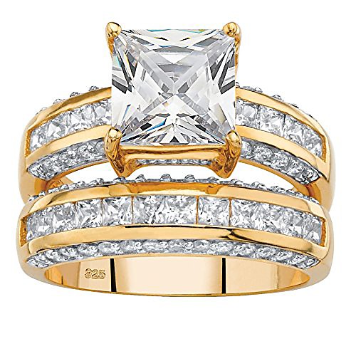14k yellow gold over sterling silver princess cut cubic zirconia bridal ring set size 7
14k yellow gold over sterling silver princess cut cubic zirconia bridal ring set size 7