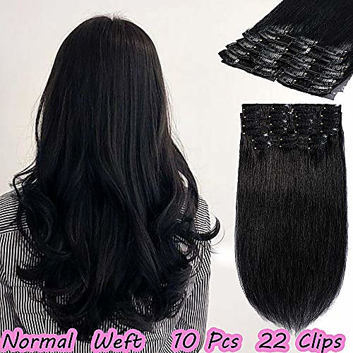 clip in human hair extensions 100% remy hair extension set 8pcs straight hair for full head (90g-141618, 01 jet black)
clip in human hair extensions 100% remy hair extension set 8pcs straight hair for full head (90g-141618, 01 jet black)