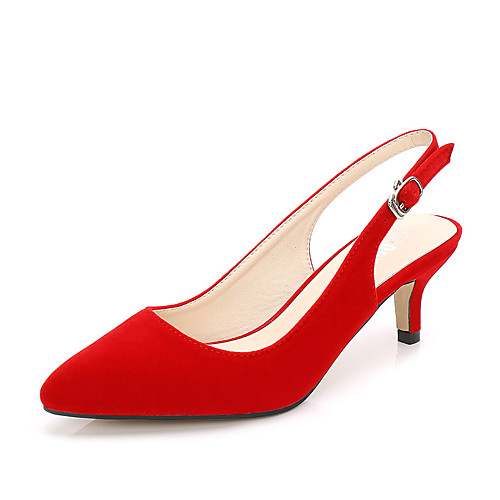 Women's Heels Stiletto Heel Pointed Toe Daily Walking Shoes Nubuck Buckle Solid Colored Black Red
Women's Heels Stiletto Heel Pointed Toe Daily Walking Shoes Nubuck Buckle Solid Colored Black Red