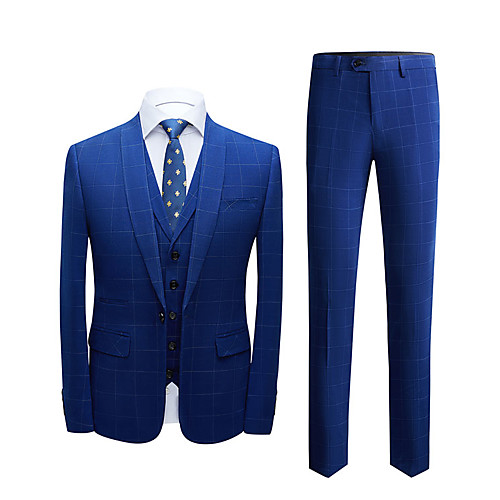 Tuxedos Tailored Fit Notch Single Breasted One-button Polyester Plaid / Check / British / Fashion
Tuxedos Tailored Fit Notch Single Breasted One-button Polyester Plaid / Check / British / Fashion