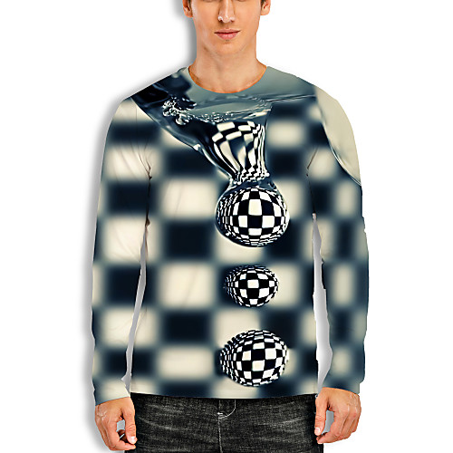 Men's T shirt 3D Print Graphic Optical Illusion 3D Print Long Sleeve Daily Tops Casual Black / White
Men's T shirt 3D Print Graphic Optical Illusion 3D Print Long Sleeve Daily Tops Casual Black / White