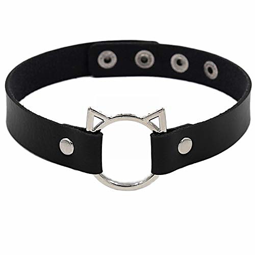 halloween gothic choker necklaces black pu leather collar women vintage punk rock o ring adjustable spike choker cosplay necklace for biker (black cat)
halloween gothic choker necklaces black pu leather collar women vintage punk rock o ring adjustable spike choker cosplay necklace for biker (black cat)