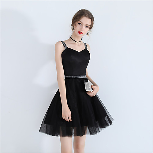 A-Line Little Black Dress Sexy Homecoming Party Wear Dress Spaghetti Strap Sleeveless Short / Mini Tulle with Lace Insert 2021
A-Line Little Black Dress Sexy Homecoming Party Wear Dress Spaghetti Strap Sleeveless Short / Mini Tulle with Lace Insert 2021