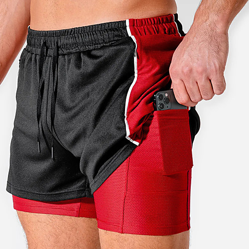 Men's Running Shorts Athletic Bottoms 2 in 1 with Phone Pocket Mesh Gym Workout Running Jogging Training Exercise Breathable Quick Dry Moisture Wicking Normal Sport Solid Colored Red / black Black
Men's Running Shorts Athletic Bottoms 2 in 1 with Phone Pocket Mesh Gym Workout Running Jogging Training Exercise Breathable Quick Dry Moisture Wicking Normal Sport Solid Colored Red / black Black