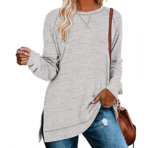 Women's T shirt Plain Long Sleeve Round Neck Tops Basic Basic Top Black Blue Red
Women's T shirt Plain Long Sleeve Round Neck Tops Basic Basic Top Black Blue Red