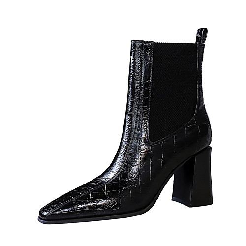Women's Boots Chunky Heel Square Toe Booties Ankle Boots Sexy Minimalism Party & Evening PU Solid Colored Black Ivory / Knee High Boots
Women's Boots Chunky Heel Square Toe Booties Ankle Boots Sexy Minimalism Party & Evening PU Solid Colored Black Ivory / Knee High Boots