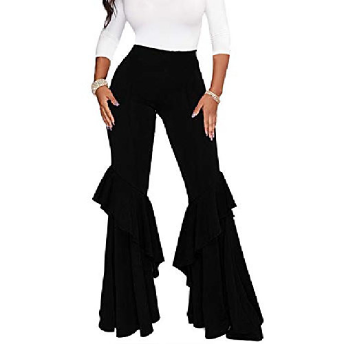 women's eye-catching high waist ruffle bell bottom wide leg flare pants trousers blue medium
women's eye-catching high waist ruffle bell bottom wide leg flare pants trousers blue medium