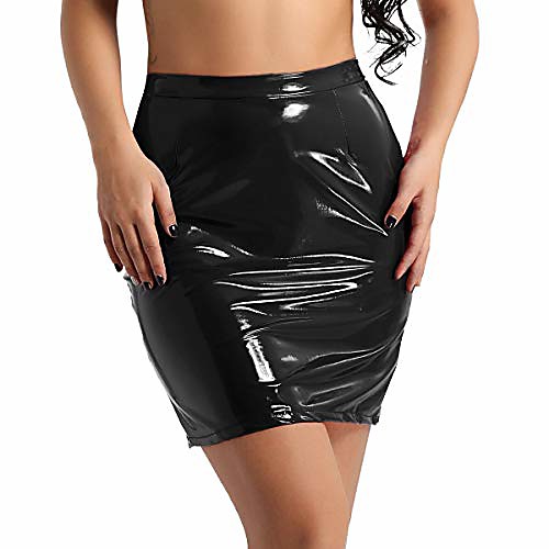 women's shiny metallic pu leather high waisted bodycon knee length pencil skirts night club midi dresses black medium
women's shiny metallic pu leather high waisted bodycon knee length pencil skirts night club midi dresses black medium