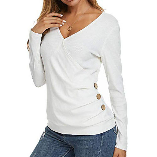 women's wrap tops v neck tunic long sleeve casual t-shirts blouse(large,white)
women's wrap tops v neck tunic long sleeve casual t-shirts blouse(large,white)
