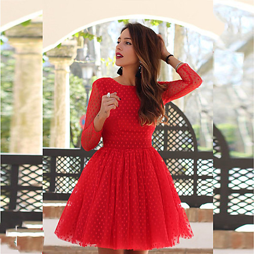 Women's A Line Dress Short Mini Dress Red Long Sleeve Solid Color Backless Lace Patchwork Fall Round Neck Elegant Sexy 2021 S M L XL
Women's A Line Dress Short Mini Dress Red Long Sleeve Solid Color Backless Lace Patchwork Fall Round Neck Elegant Sexy 2021 S M L XL