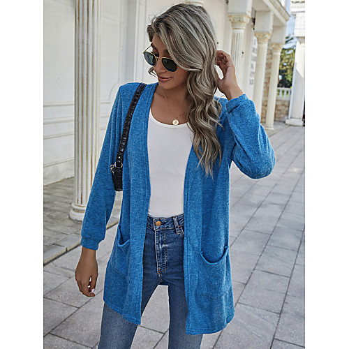 Women's Stylish Front Pocket Solid Color Cardigan Long Sleeve Sweater Cardigans Halter Neck Spring Fall Blue Khaki Green
Women's Stylish Front Pocket Solid Color Cardigan Long Sleeve Sweater Cardigans Halter Neck Spring Fall Blue Khaki Green